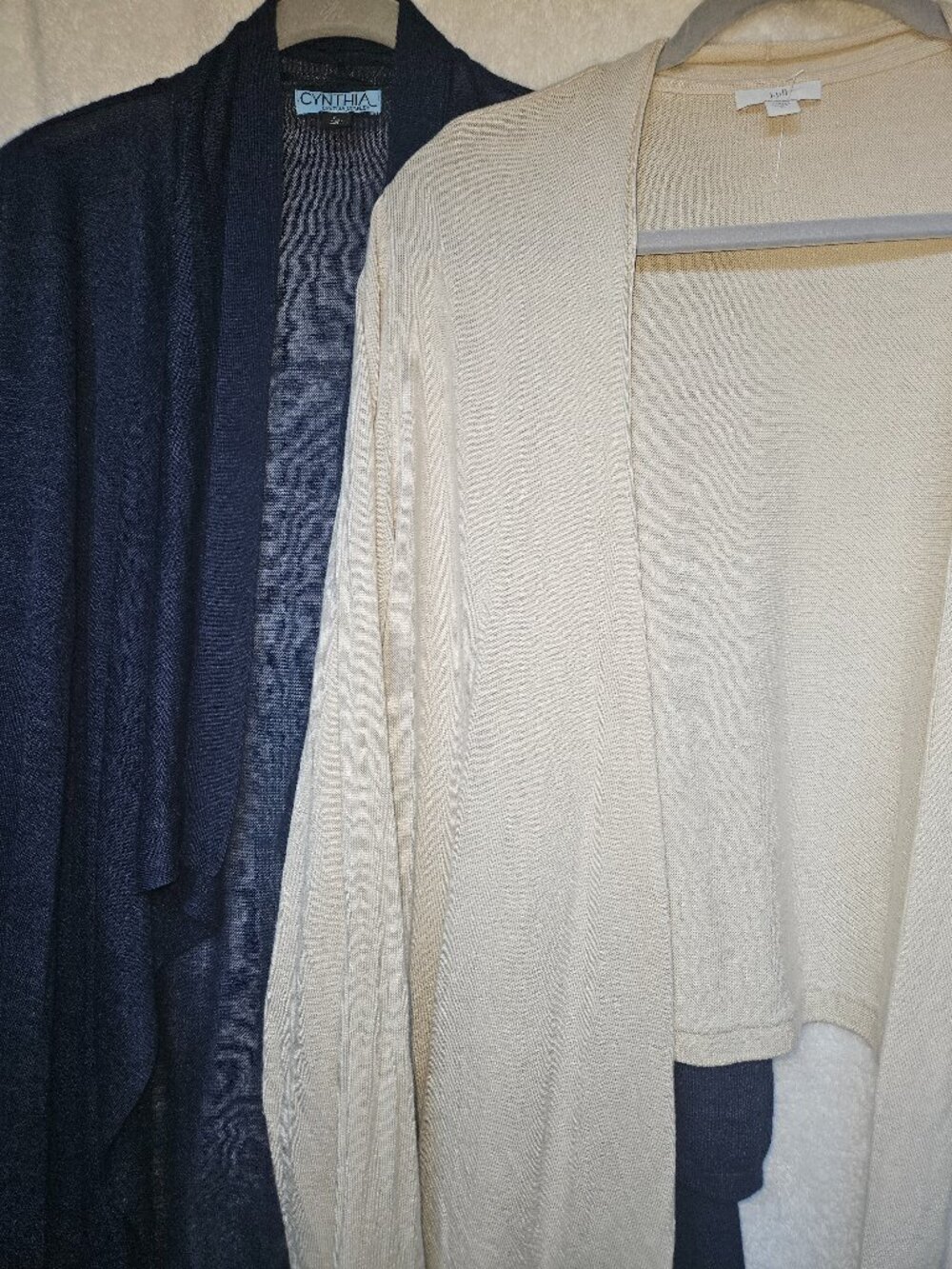 Two Navy/Cream Shrugs (J. Jill/Cynthia Rowley) Large BOGO